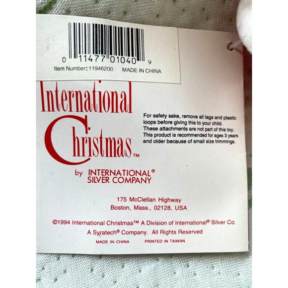 Santa Plush International Silver Co 1994 Stuffed Animal Christmas Holiday - Picture 4 of 5